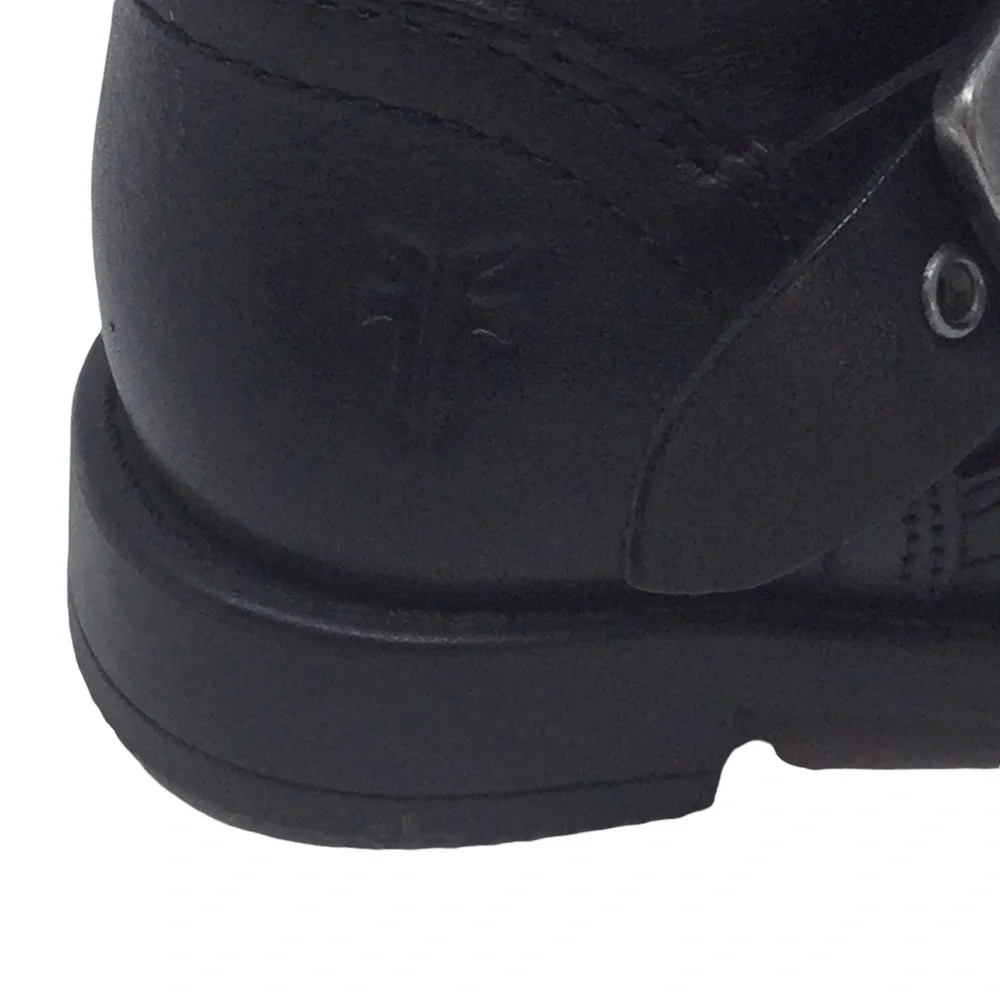 Frye Unisex Moto Black Leather‎ Toddler Boots